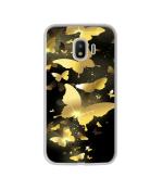 Casotec Golden Butterfly Pattern Design Printed Silicon Soft TPU Back Case Cover for Samsung Galaxy J4