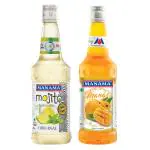 Manama Original Mojito Syrup and Mango Fruit Syrup | 750ML Each | Mixer for Mocktails, Cocktails, Drinks, Juices, Beverages | Pack of 2