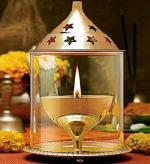 T-KA108 Brass Table Diya Brass Table Diya  (Height: 4 inch)