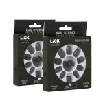 Black Fake/False Acrylic Reusable Press on Nails With Application Kit, Combo of 2