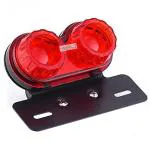 Dhe Best Yellow 40-Led 12V Motorcycle Integrated Running Lamp Brake And Turn Signal Light With License Plate Bracket For Royal Enfield Interceptor 650