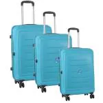 VIP Manama 8 W Polypropylene Luggage Set of 3 Trolley Bags (55 cm+66 cm+76 cm) (Turquoise)