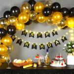 Party Propz Multicolor Rubber Happy Birthday Lights, Banner Ballons (Set Of 34)