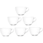 Basicbell Pack of 6 Glass Glass tee cup001 (Clear, Cup Set)