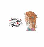 WOLPEP Multicolor Vinyl Love Quotes with Girl Wall Sticker