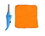 Blue Wonder Dolphine Shape Electric Gas Lighter With Car Clean Orange Clothe and Multicolour, Pack of 2