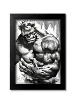 Blue Nexus The Incredible Hulk Brutal Superhero Wall Poster with Wall Frame Room Art Painting Collection A4 size 10x13