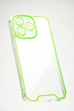 GADGET TOWN Luminous - Glow in the dark premium Transparent back cover for 14 iPhone (Green)_