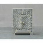 Bone inlay antique furniture Handmade Bone inlay Green Bedside table (44x30x60)cm