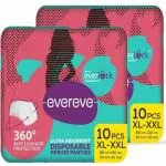 Evereve ultra absorbent disposable period pantie XL-XXL 10X2=20'S pack 0% leaks sanitary protection for women and girl maternity delivery pad 360 protection postpartum and overnight use ,heavy flow