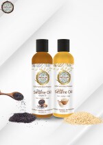 EARTH LIKE-Wood Pressed Black Sesame & White Sesame Gingelly Oil 100 ML (Pack Of 2) Pet Bottle 200ML
