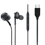 SHOP TRUE CHOICE IS YOURS Earphones Headphones for Samsung Galaxy A73 5G Earphone Original Like Wired Stereo With Built in-line Mic, With Premium Quality Good Sound Call Answer/End Button, Music 3.5mm Aux Audio Jack (TYPE-C, MX14A, Black)
