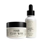 Arata Boss Crew Set with Beard Growth Oil (30ml) & Hair Clay Wax (50gm) | Boosts Beard Growth | Style For Maximum Hold & Matte Finish