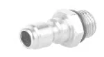 Starq Silver Stainless Steel 1/4 inch Quick Connector QC Male Plug For Pressure Washer Fittings Male Threaded (Pack of 1)