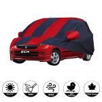 Allextreme MZ5004 Car Body Cover Compatible with Maruti Suzuki Zen Custom Fit Dustproof UV Heat Resistant Indoor Outdoor Body Protection (Navy Blue and Red with Mirror)