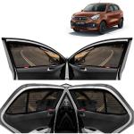 Kingsway Car Magnetic Sun Shades Curtains for Maruti Suzuki Celerio, Model Year : 2021 Onwards, Zips in Front Window with Rear Windshield, Color : Black, Cotton Mesh, Complete Set of 5 Piece