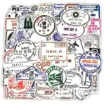 iDream Retro Postmark Visa Seal Graffiti Travel Vinyl DIY Stickers for Toys Suitcase Scrapbook Laptop Guitar (Set of 50)