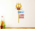 Lanstick Vinyl Multicolor Lord Shiva Holding Trishul With Handrum Image Self Adhesive Wall Sticker 24 inch