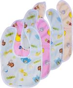 Mom's Pride Kidsify Multicolor Cotton Baby Button Bibs Apron (Pack Of 4)