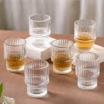 Nestasia Transparent Ribbed Glass Tumblers 0 Radiance