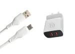 Ditto Hub 3.1 A MICRO-USB Multiport Mobile Charger with Detachable Cable (White Micro-USB Charger With Inbuilt Mobile Stand, Cable Included)
