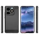 Fastship Silicone Hybrid Rubber Case Back Cover for Itel S23+ 4G - Black