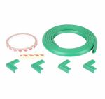 Safe-o-kid Unique High Density L-Shaped 2 Mtr Long Mini 1 Edge Guard With 4 Corner Cushions - Green Pack of 1