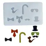 BAKEMO Silicone garnishing mold| Silicone Fathers day Garnishing mold| mold for DIY Handmade Sugarcraft Cake Décor Polymer Clay Muffin Cookies Jelly Cupcake Gummy Resin Art Crafts pack of 1