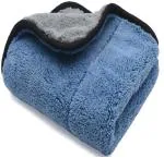 Auto Hub Microfiber Cloth- 600 GSM - 40cm X 40cm - 1 PC- Double Sided, Thick Plush, Lint Free, Super Water Absorbent Microfiber Towel for Car & Bike Cleaning, Polishing, Washing & Detailing (Blue)
