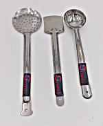 SHLINCO STLSS-03 Stainless Steel Spatula - 33cm; Skimmer- 37cm ; Ladel - 30cm| Set Of 3| Silver Kitchen Tool Set (Silver, Spatula, Ladle, Skimmer)