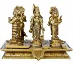 Idol Collections Gold Brass Navagraha 9 Planets Statue Of Hindu Vedic Astrology Navgrah Murti Idol, 7 Inch