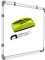 SHELFKING 3X4 Feet, Non-Magnetic Both Side Writing Whiteboard & Chalkboard, Pack of 3 Item White, Green board (900 mm x 1200 mm)