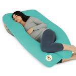 Moms Moon Sea Blue Microfiber Pregnancy Pillow with Cover
