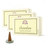 VEDANUM Charcoal Free Chandan Organic Sandalwood Dhoop Cones Sticks 60 g (Pack of 3)