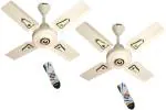 GESTOR MARCUS NEO Ultra High Speed 24 Inch With Wireless Remote Control 600 mm Anti Dust 4 Blade Ceiling Fan  (Ivory, Pack of 2)