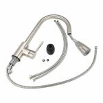 GOSAI Stainless Steel High Arc Pull Out Kitchen Faucet,Single Level Kitchen Faucets with Dual Function Pull Down Powerful