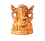 RITUALISTIC Wood Lord Ganesh/Ganesha Statue Polyresin Idol Hindu God of Success (Brown) - for Car/Vehicle Dashboard and Best for Gifting