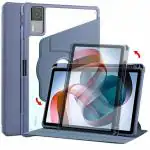 ProElite Cover for Redmi Pad Cover Case, 360 Degree Rotatable Smart Flip Case Cover for Redmi Pad 10.6 inch Transparent Back with Pencil Holder, Lavender