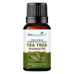 She Essentials Australian Tea Tree Essential Oil, 100% Natural, Pure & Undiluted, 15ml, Best For Acne, Face, Skin & Hair 15 ml Pack of 1
