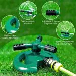 SCHOLAZS Garden Sprinkler-Automatic Lawn Water Sprinklers for Yard 360 Degree 3- Arm Rotating Sprinkler System