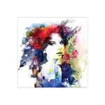 Random Printed Multicolor Beautiful Lady Art Canvas Painting