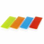 Primelife Plastic 4 Pcs Long Stick Ice Cube Trays, Candy Mould, Flexible Ice Cube Tray & Moulds for Freezer Ice Stick Cubes Bottom Ice Stick Tray, Ice Tube Making Trays - Multicolor (Stick Ice-Moulds)