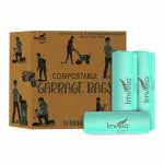 IMVELO GREEN YOUR HYGIENE Compostable Garbage Bags Medium Size | 45 Pcs - 3 Rolls | 19x21 Inches | Biodegradable Dustbin Bag With 0% Plastic - Extra Thick, Eco Friendly, Green