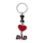 GCT I Love DAD | PAPA | Father's Day Gift (KC-0141) Black Metal Keychain for Car Bike Kids Men Women Keyring