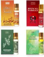 Pik product Chocolate, Woody, Sandalwood and Mogra Roll On Perfume Alcohol Free Men and Women 32 ml (Pack of 4)