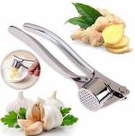 TruVeli Silver Stainless Steel Garlic Press Garlic Mincer Crusher Peeler Squeezer