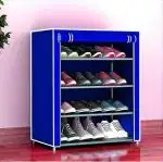 CMerchants 4 Layer Blue DIY Collapsible shoe stand