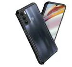 A rtistque Hard Transparent Acrylic Armor Clear Back Cover Case for Motorola Moto G60 / G40 Fusion Anti-Drop Shockproof TPU Edge - Black