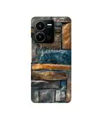 Casotec Decorative Stone Cladding Design 3D Printed Hard Back Case Cover for Vivo Y35 4G
