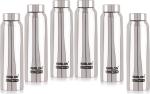 Hikker Bottle Single Wall Stainless Steel Water Bottle 1000 ml Bottle (Pack of 6, Silver)